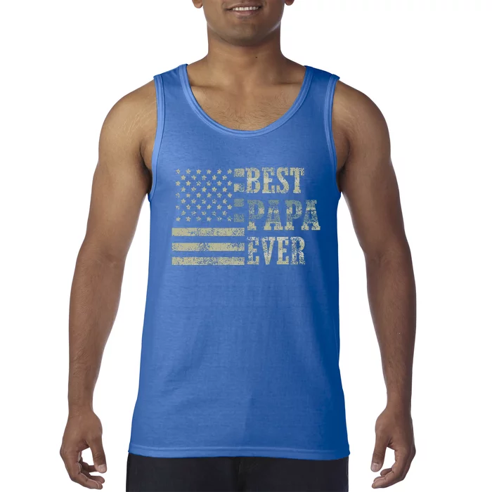 Best Papa Ever American Flag Usa Flag Tank Top