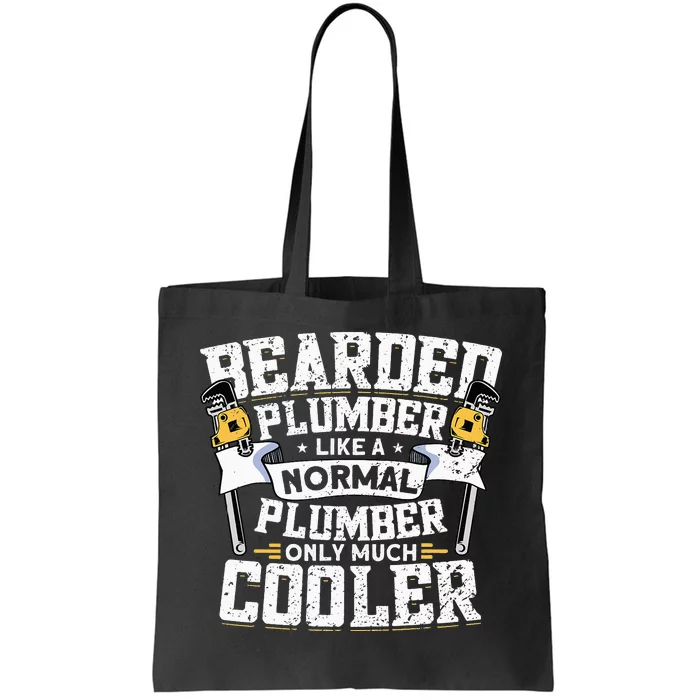 Beared Plumber Funny Plumbing Pipefitters Plumber Tote Bag