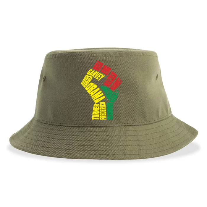 Black Power Fist Inspirational Black History Leaders Cool Gift Sustainable Bucket Hat