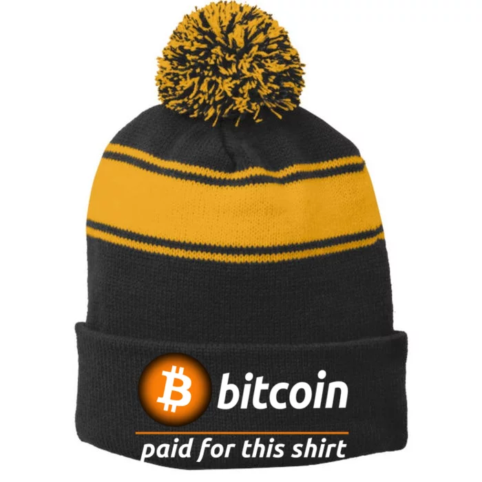 Bitcoin Paid For This, Cool Bitcoin, Cryptocurrency, Bitcoin Crypto, Blockchain Stripe Pom Pom Beanie