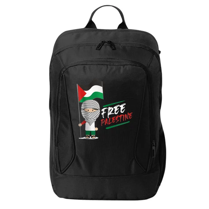 Back Print Free Palestine Flag Keffiyeh City Backpack