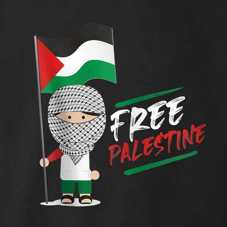 Back Print Free Palestine Flag Keffiyeh Toddler Hoodie