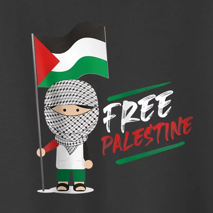 Back Print Free Palestine Flag Keffiyeh Toddler T-Shirt