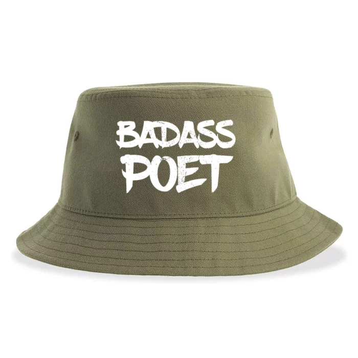 Badass Poet Funny Poetry Slam Literature Writer Gift Sustainable Bucket Hat