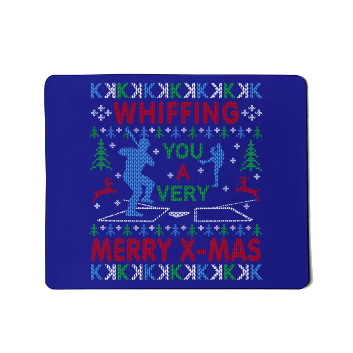 Baseball Pitching Funny Ugly Christmas Sweater Party Gift Mousepad