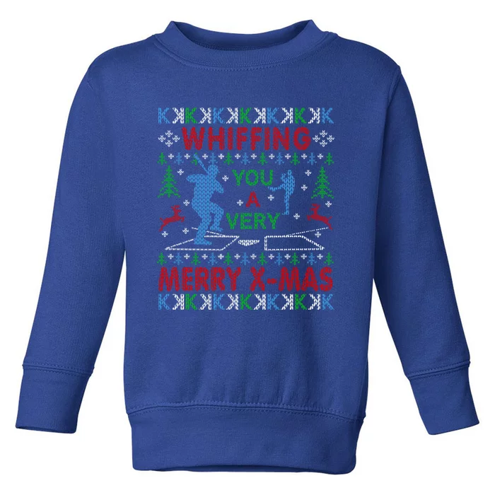 Baseball Pitching Funny Ugly Christmas Sweater Party Gift Toddler Sweatshirt