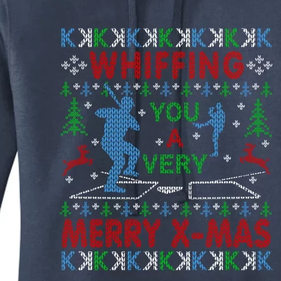 Baseball Pitching Funny Ugly Christmas Sweater Party Gift Women's Pullover Hoodie