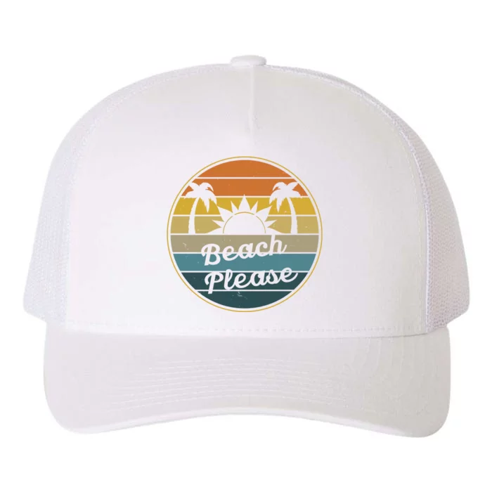 Beach Please Funny Tropical Retro Yupoong Adult 5-Panel Trucker Hat