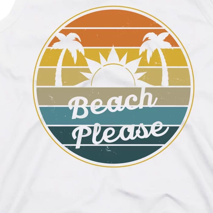 Beach Please Funny Tropical Retro Tank Top