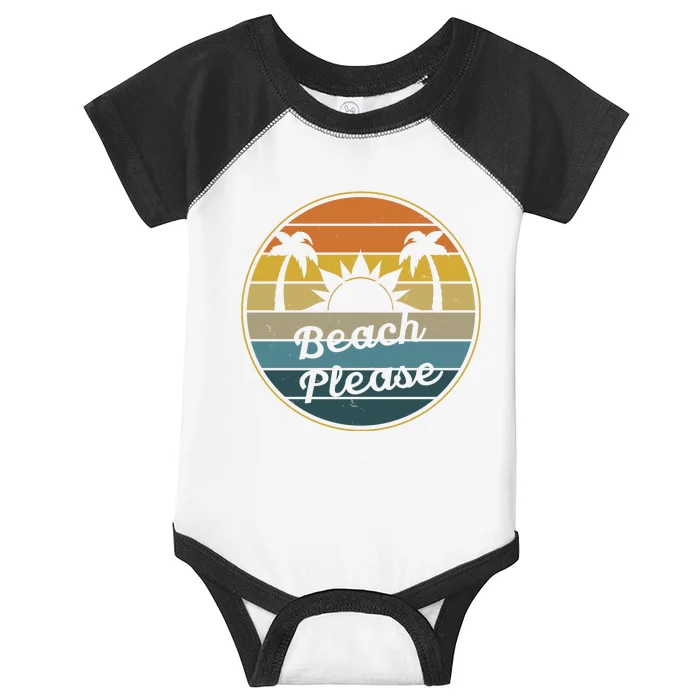 Beach Please Funny Tropical Retro Infant Baby Jersey Bodysuit