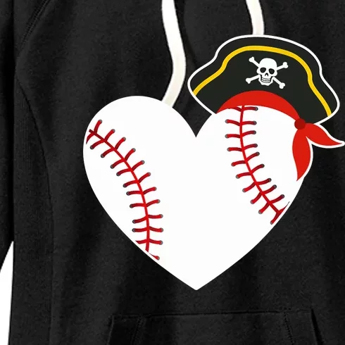 Baseball Pirate for Baseball Player Pitcher Catcher Women's Fleece Hoodie