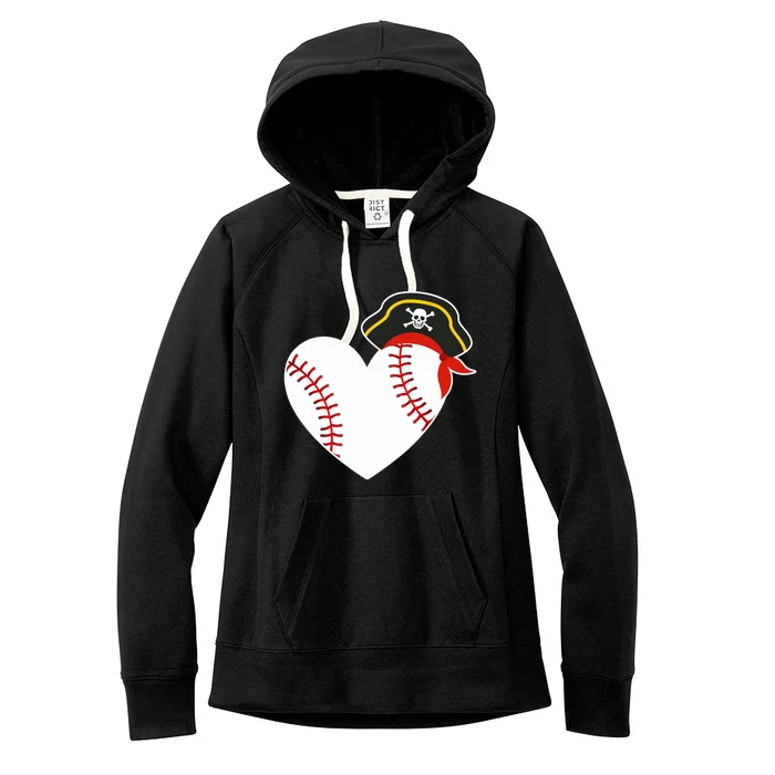 Baseball Pirate for Baseball Player Pitcher Catcher Women's Fleece Hoodie