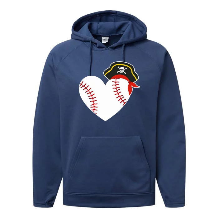 Baseball Pirate for Baseball Player Pitcher Catcher Performance Fleece Hoodie