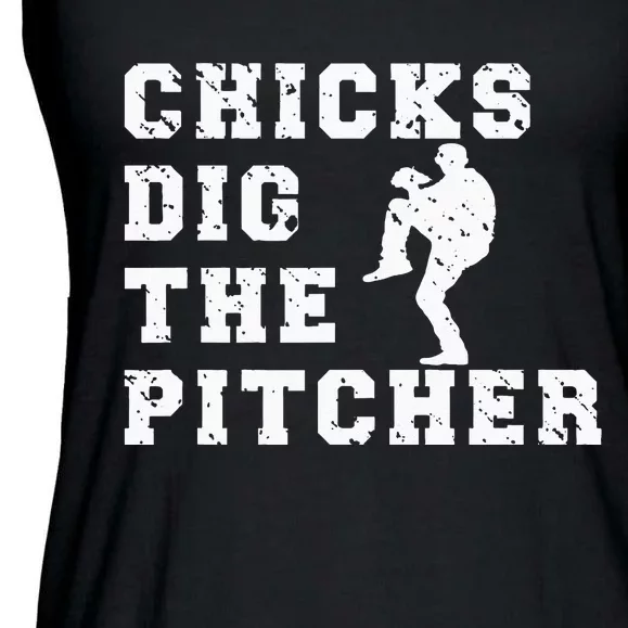 Baseball Pitcher Funny Ladies Essential Flowy Tank