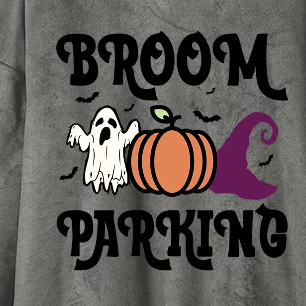 Broom Parking Funny Halloween And Season Lover Funny Gift Hooded Wearable Blanket