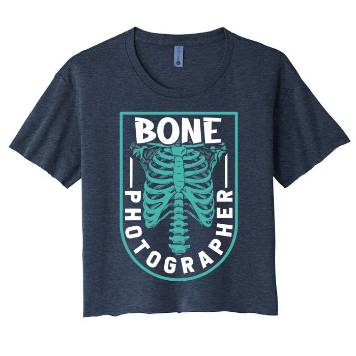 Bone Photographer - Funny Radiology Technician XRay Women's Crop Top Tee