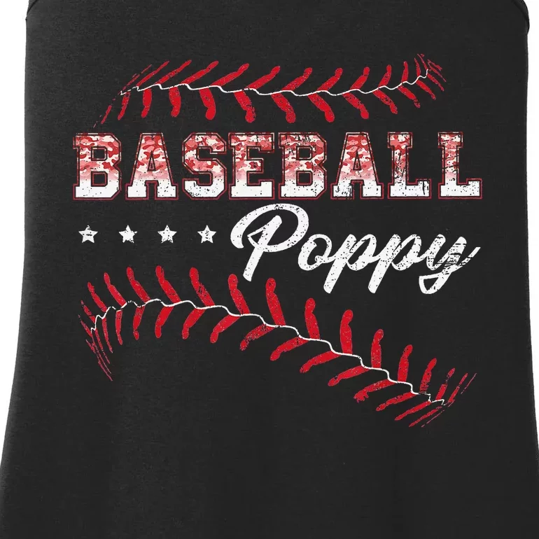 Baseball Poppy Funny Baseball Player Sports Fathers Day Ladies Essential Tank