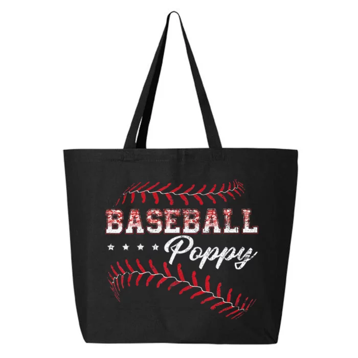 Baseball Poppy Funny Baseball Player Sports Fathers Day 25L Jumbo Tote