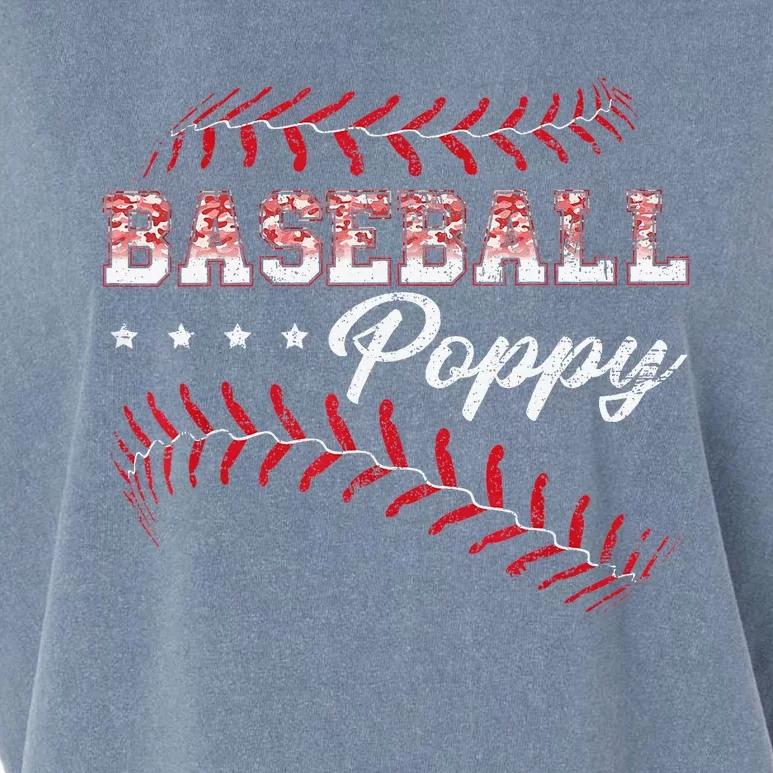 Baseball Poppy Funny Baseball Player Sports Fathers Day Garment-Dyed Women's Muscle Tee