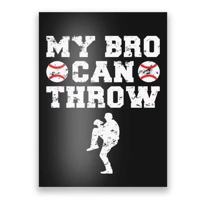 Baseball Pitcher Funny Sister Brother Poster