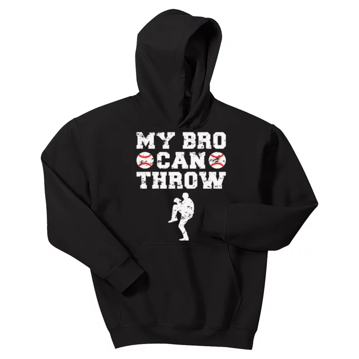 Baseball Pitcher Funny Sister Brother Kids Hoodie