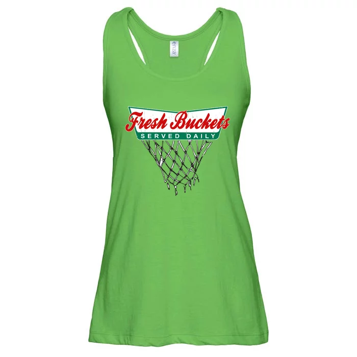 Basketball Player Fresh Buckets Served Daily Bball Ladies Essential Flowy Tank