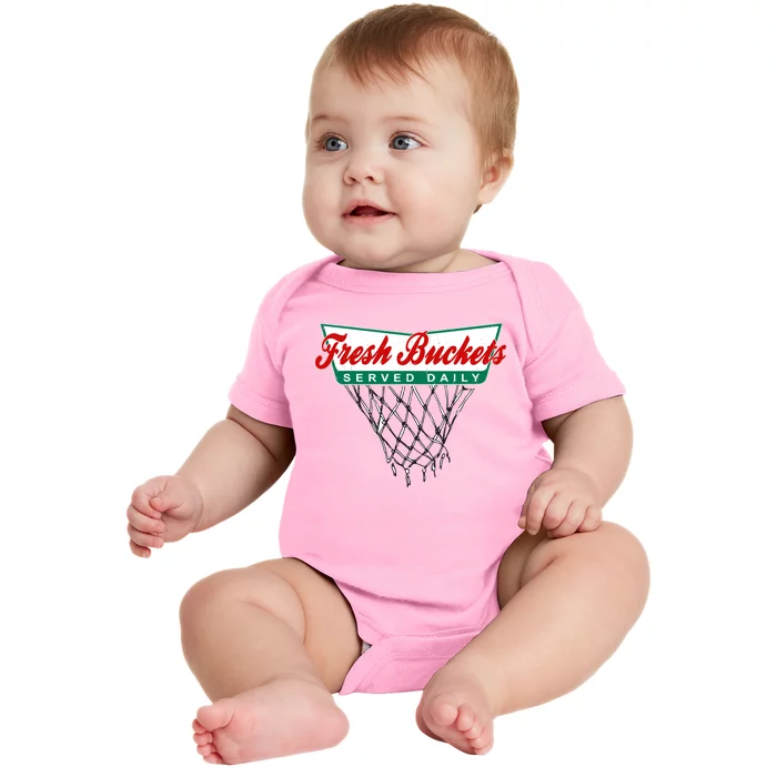 Basketball Player Fresh Buckets Served Daily Bball Baby Bodysuit