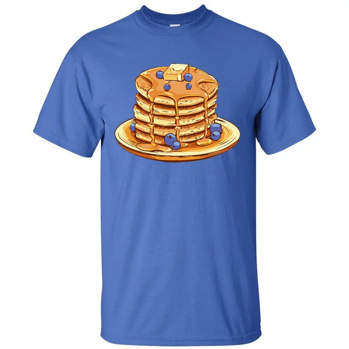 Blueberry Pancake Food Breakfast Sweets Tall T-Shirt