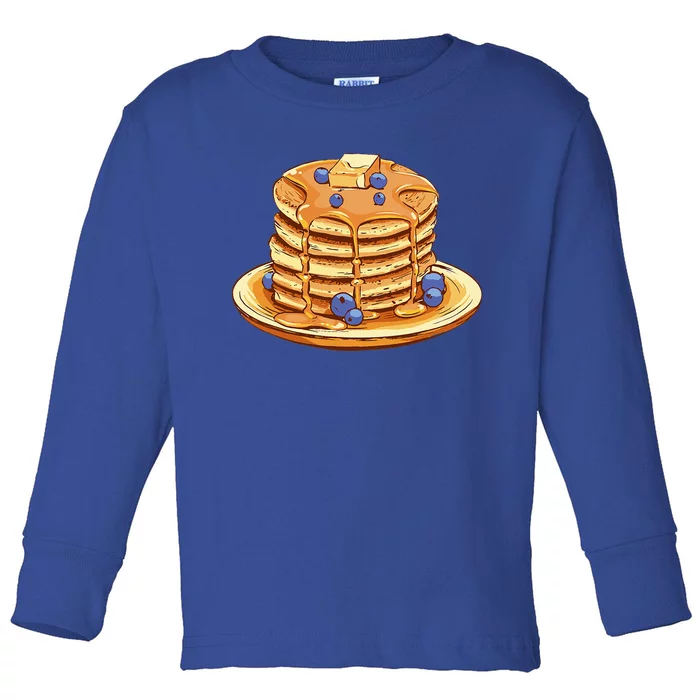 Blueberry Pancake Food Breakfast Sweets Toddler Long Sleeve Shirt