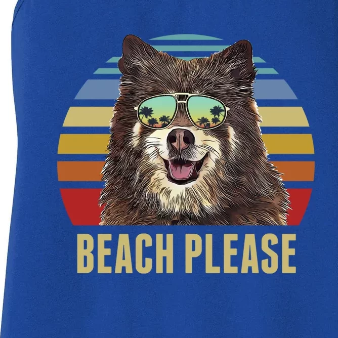 Beach Please Finnish Spitz Dog Funny Summer Gift Women's Racerback Tank