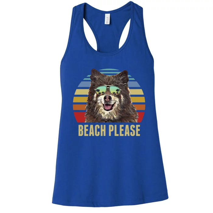 Beach Please Finnish Spitz Dog Funny Summer Gift Women's Racerback Tank