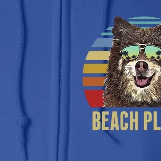 Beach Please Finnish Spitz Dog Funny Summer Gift Full Zip Hoodie