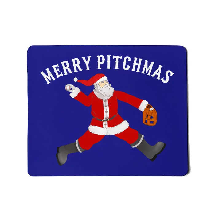 Baseball Pitcher Fastball Pitchmas Christmas Baseball Santa Gift Mousepad