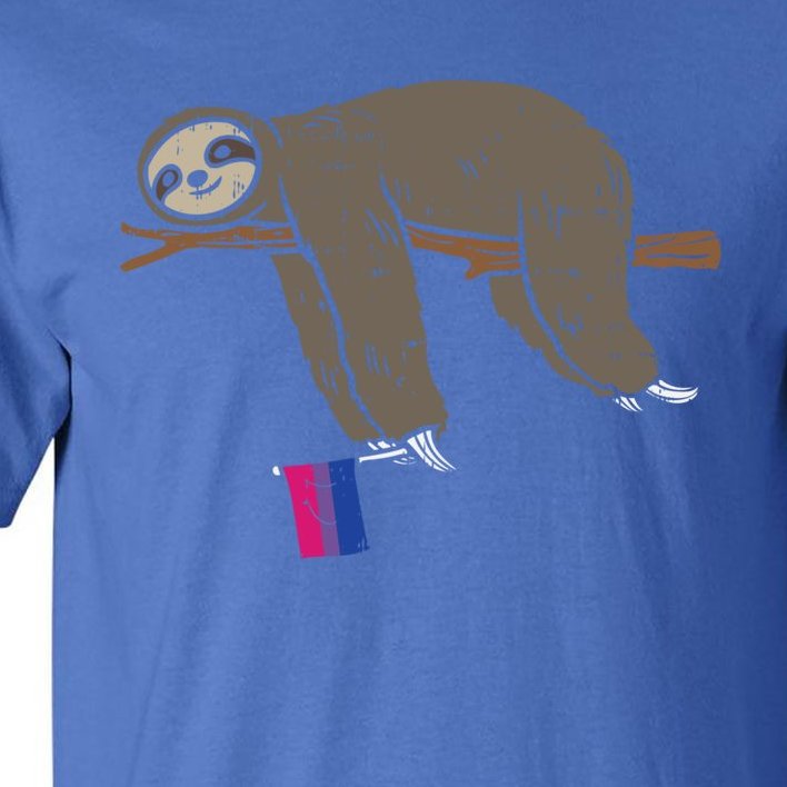 Bisexual Pride Flag Lazy Sloth Bi Lgbtq Animal Lover Gift Meaningful Gift Tall T-Shirt