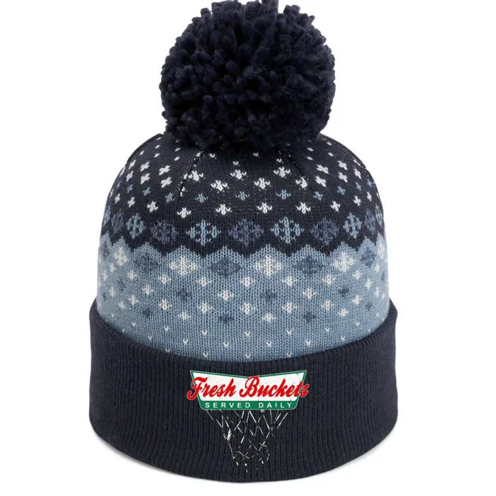 Basketball Player Fresh Buckets Served Daily Bball The Baniff Cuffed Pom Beanie