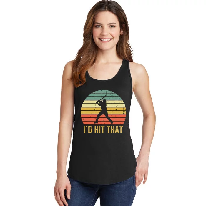 Baseball Player Funny ID Hit That Batter Sport Ladies Essential Tank