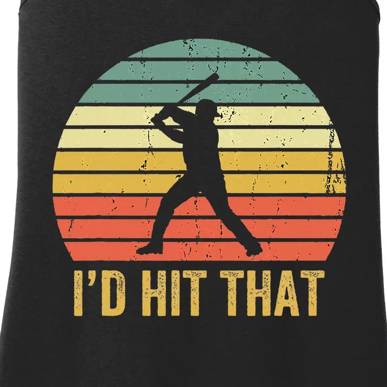 Baseball Player Funny ID Hit That Batter Sport Ladies Essential Tank