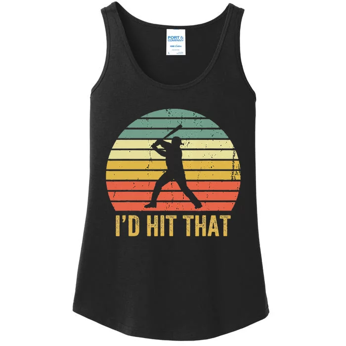 Baseball Player Funny ID Hit That Batter Sport Ladies Essential Tank