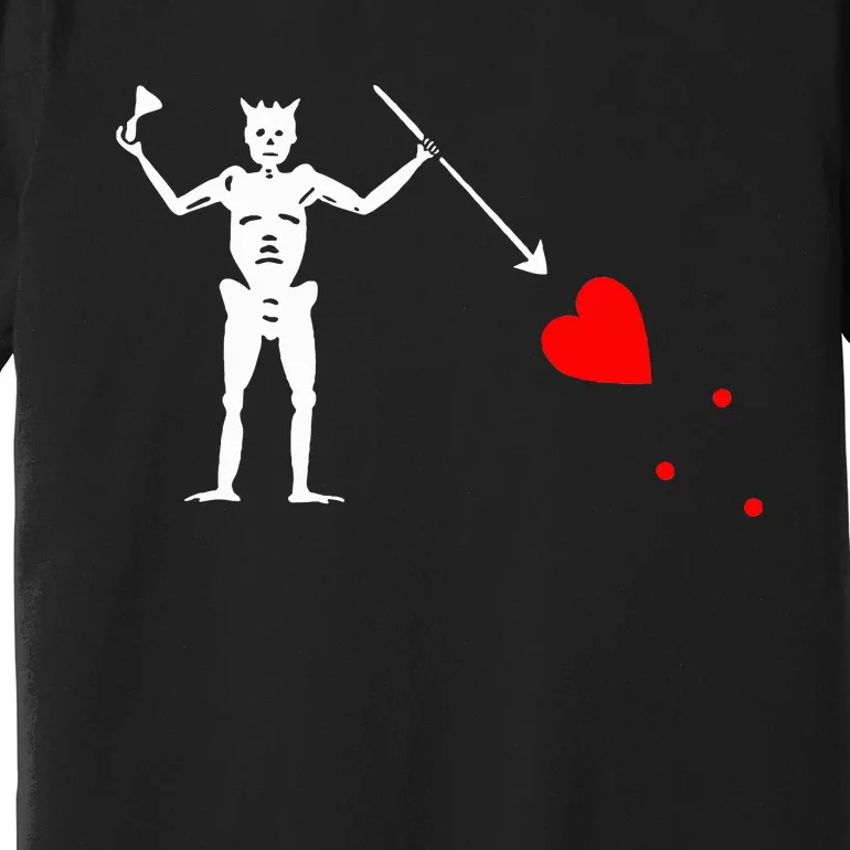 Blackbeard Pirate Flag Jolly Roger Skeleton Halloween Premium T-Shirt