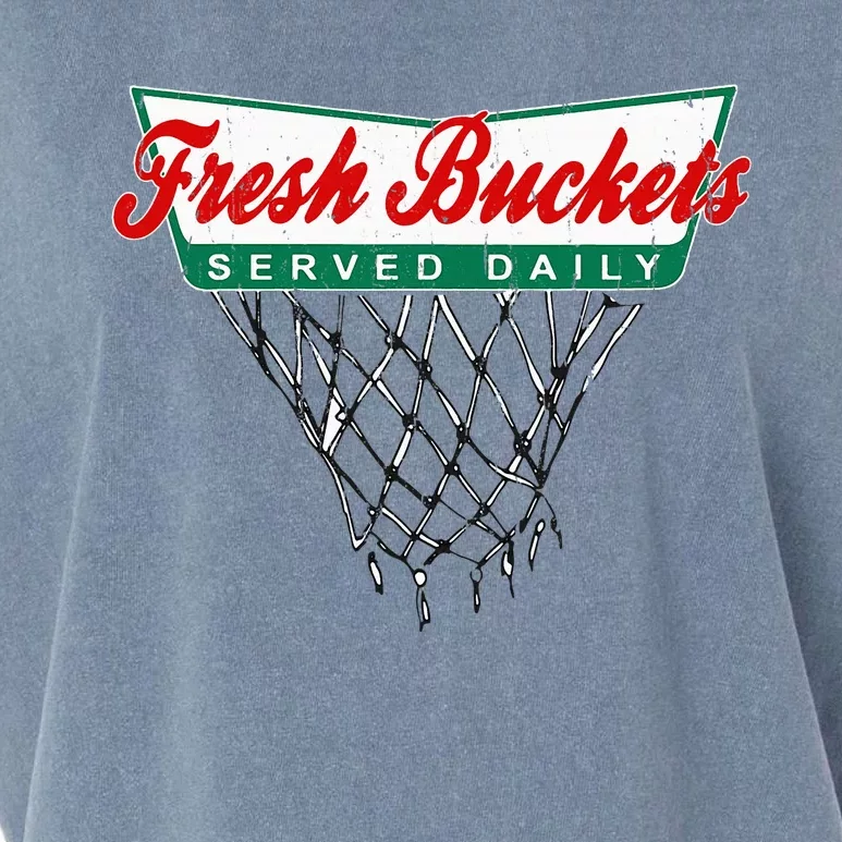 Basketball Player Fresh Buckets Served Daily Bball Garment-Dyed Women's Muscle Tee