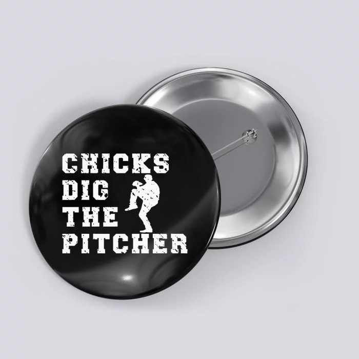 Baseball Pitcher Funny Button