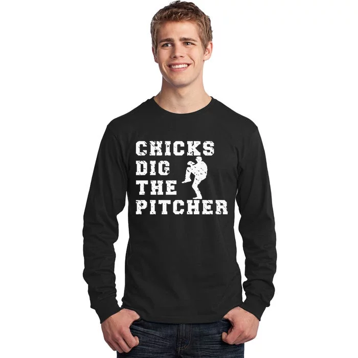 Baseball Pitcher Funny Tall Long Sleeve T-Shirt