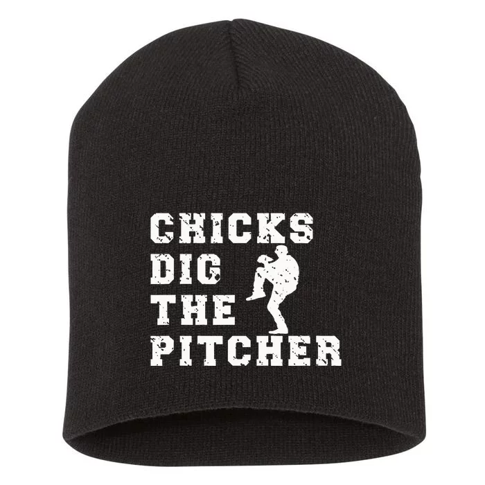 Baseball Pitcher Funny Short Acrylic Beanie