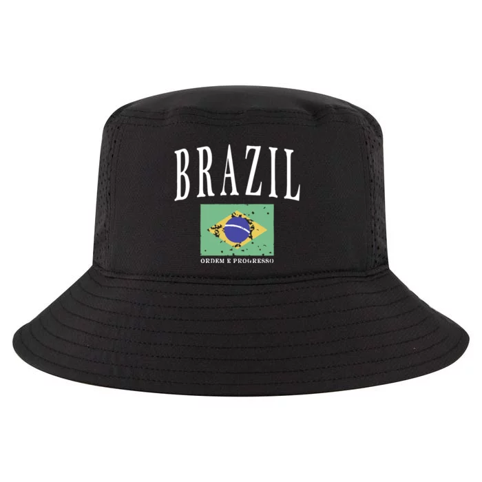 Brazil Painted Flag Cool Comfort Performance Bucket Hat