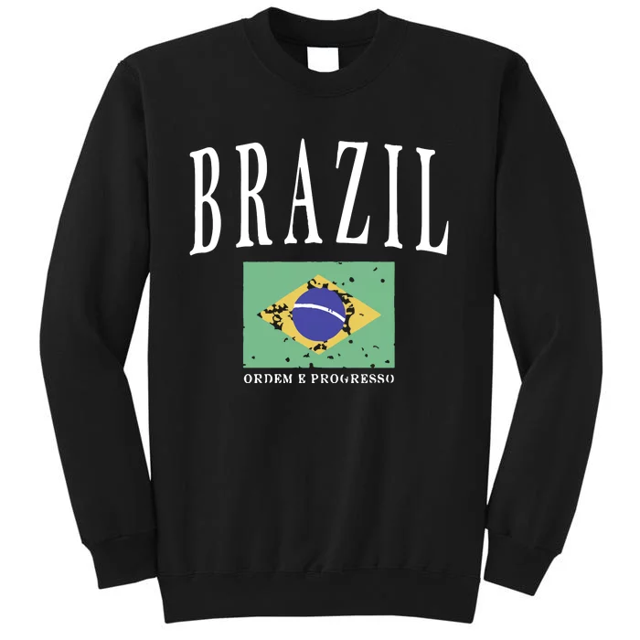 Brazil Painted Flag Tall Sweatshirt