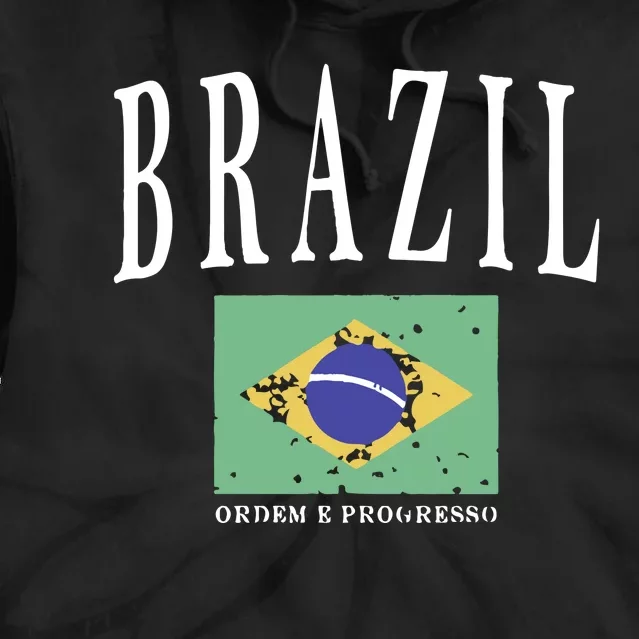 Brazil Painted Flag Tie Dye Hoodie