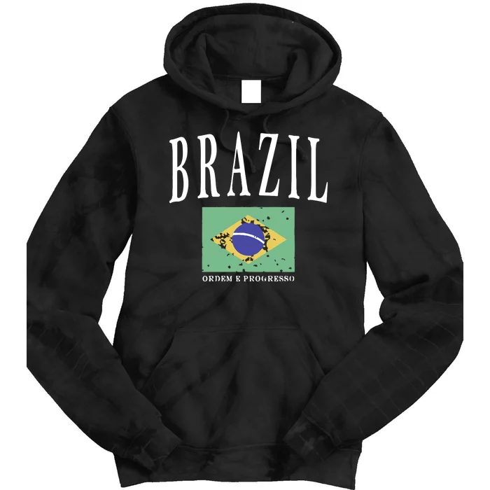 Brazil Painted Flag Tie Dye Hoodie