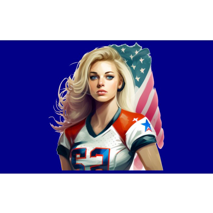 Beautiful Patriotic Football With America Flag Meaningful Gift Bumper Sticker