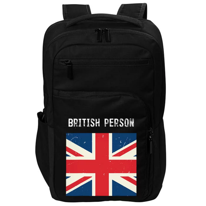 British Person funny Political Impact Tech Backpack