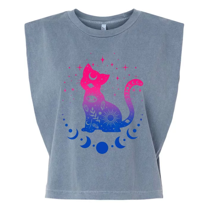 Bisexual Pride Flag Colors Astronomy Cat Garment-Dyed Women's Muscle Tee